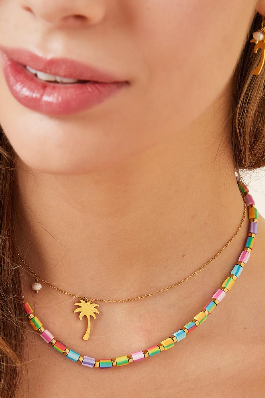 Collana palma - Collezione Beach Gold Stainless Steel Immagine3